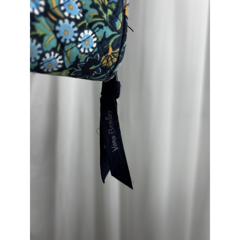Vera Bradley Floral Zip Around Wallet in Navy Teal Green - Picture 3 of 9
